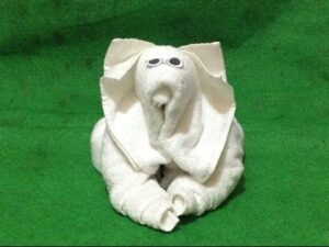 lion with towel