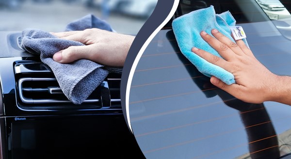 microfiber towels and different car surfaces
