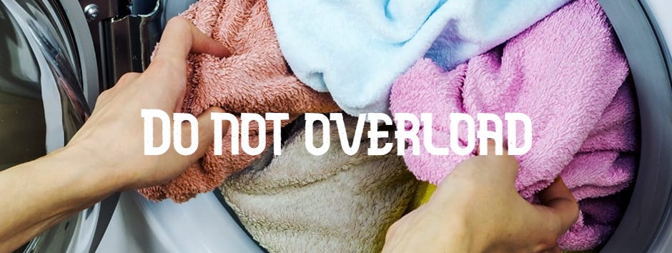 do not overload towels during laundry
